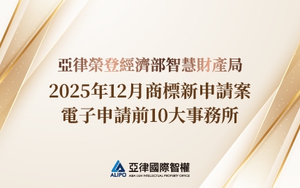 2025年12月商標新申請案電子申請前10大事務所(圖)